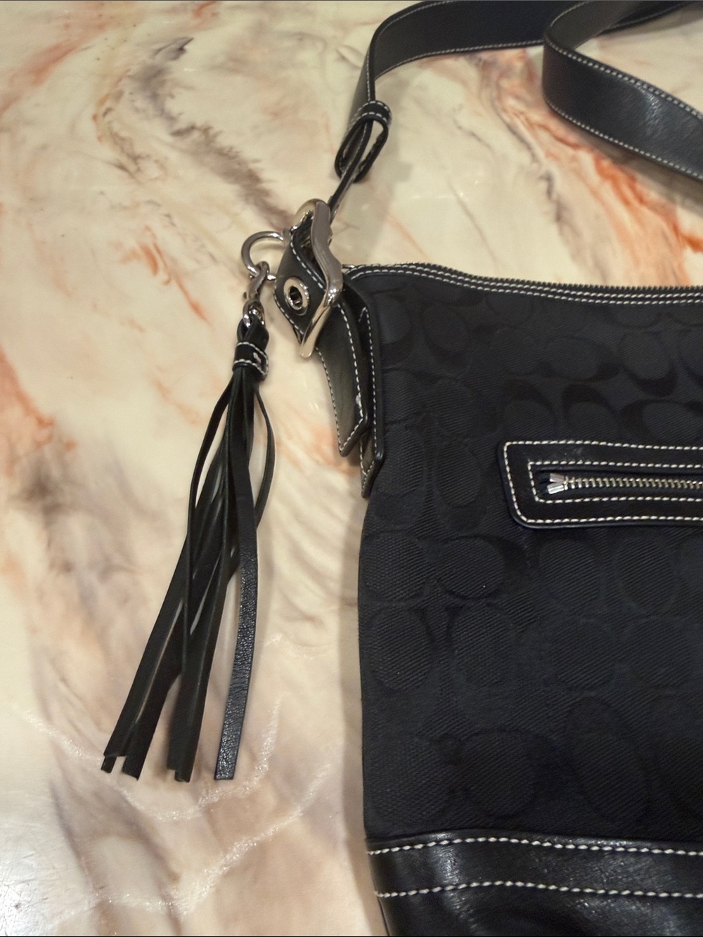 Coach Black Crossbody Signature Jacquard and Leather Bag - Picture 3 of 8